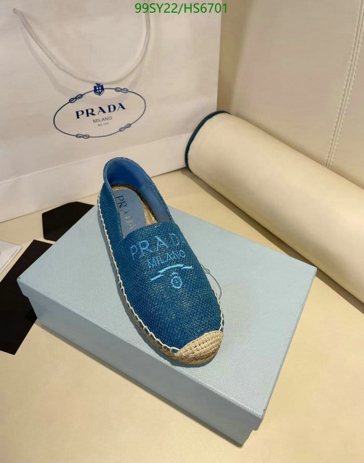 Prada Linen Espadrilles Blue 1S841M376F0013F020 view 5