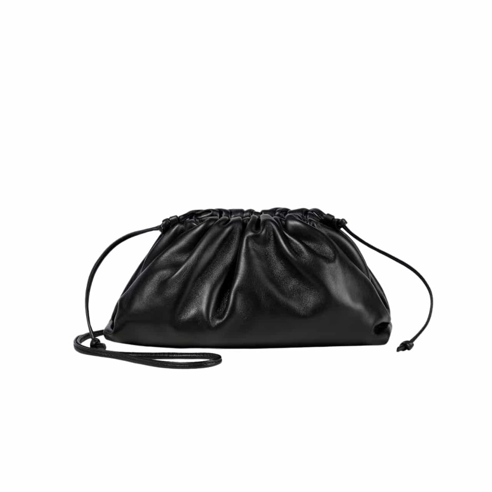 Bottega Veneta Mini The Pouch Leather Clutch In Black 22Cm