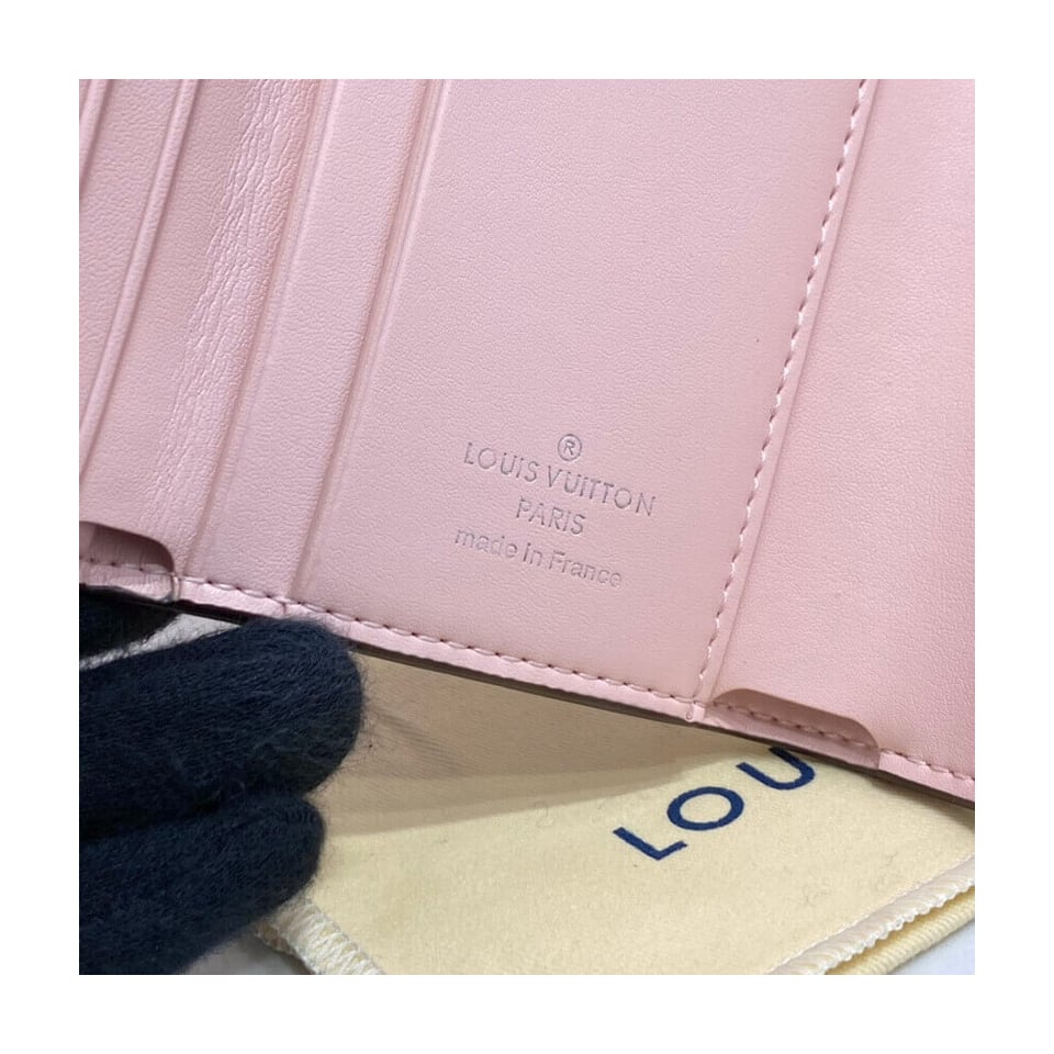 Louis Vuitton Iris XS Wallet in Pink Gradient Mahina Perforated Leather view 8