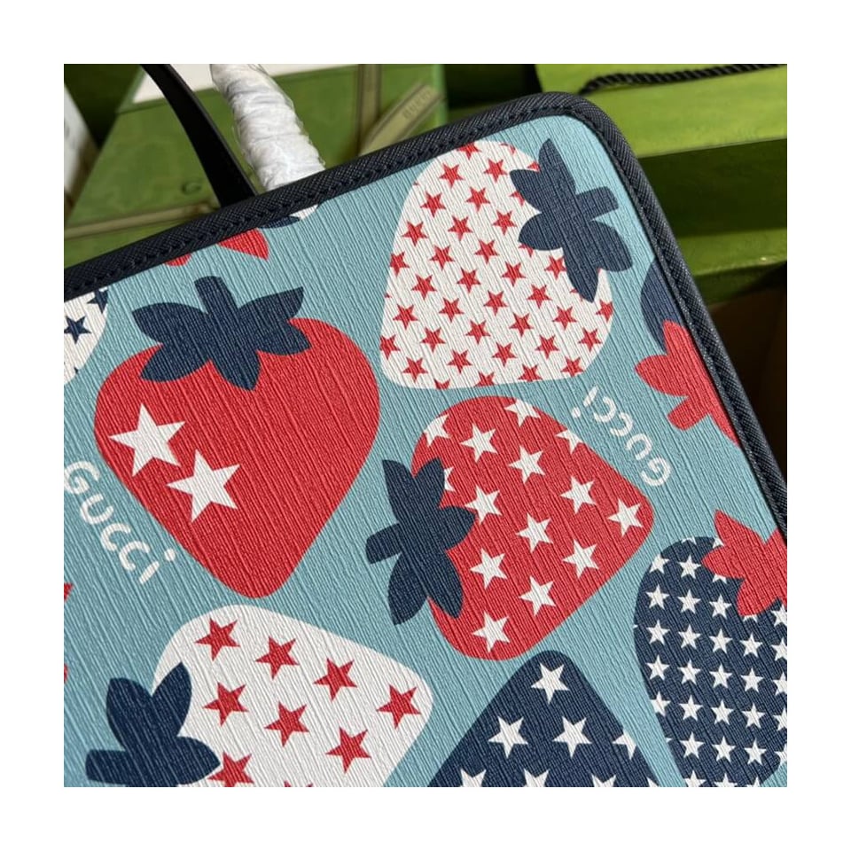 Gucci Strawberry Star Tote Bag view 7