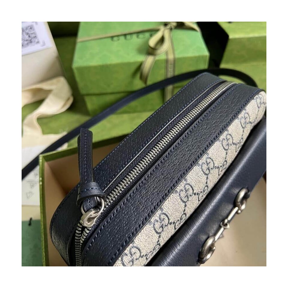 Gucci Horsebit 1955 Small Bag in Blue view 8