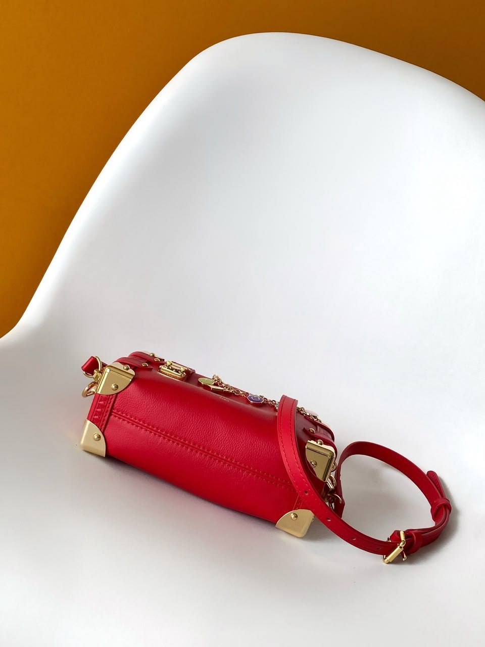 Louis Vuitton PM Side Trunk Bag Sari Red 19cm M28333 view 5