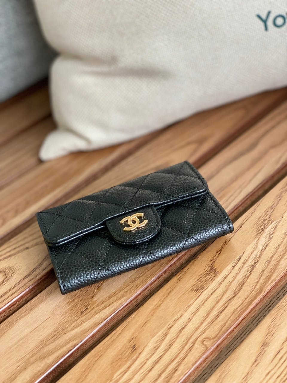 Chanel Small Wallet 11Cm Black Caviar Gold Hardware view 9