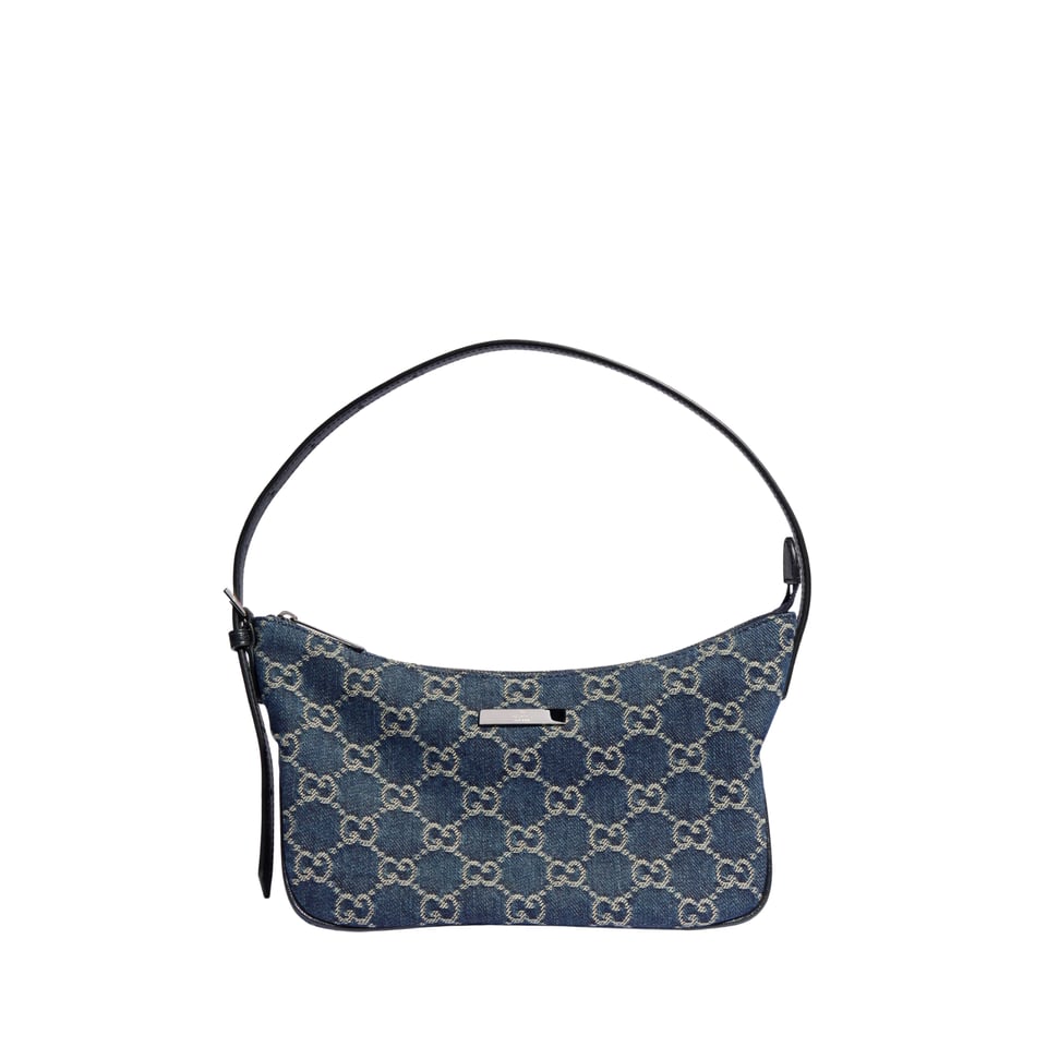 Gucci Lady Lunetta Small Shoulder Bag Dark Blue GG Denim 874743 22cm/8.7in