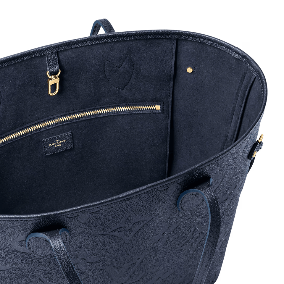 Louis Vuitton Neverfull Mm Tote Bag Navy Blue 31cm M47143 view 5