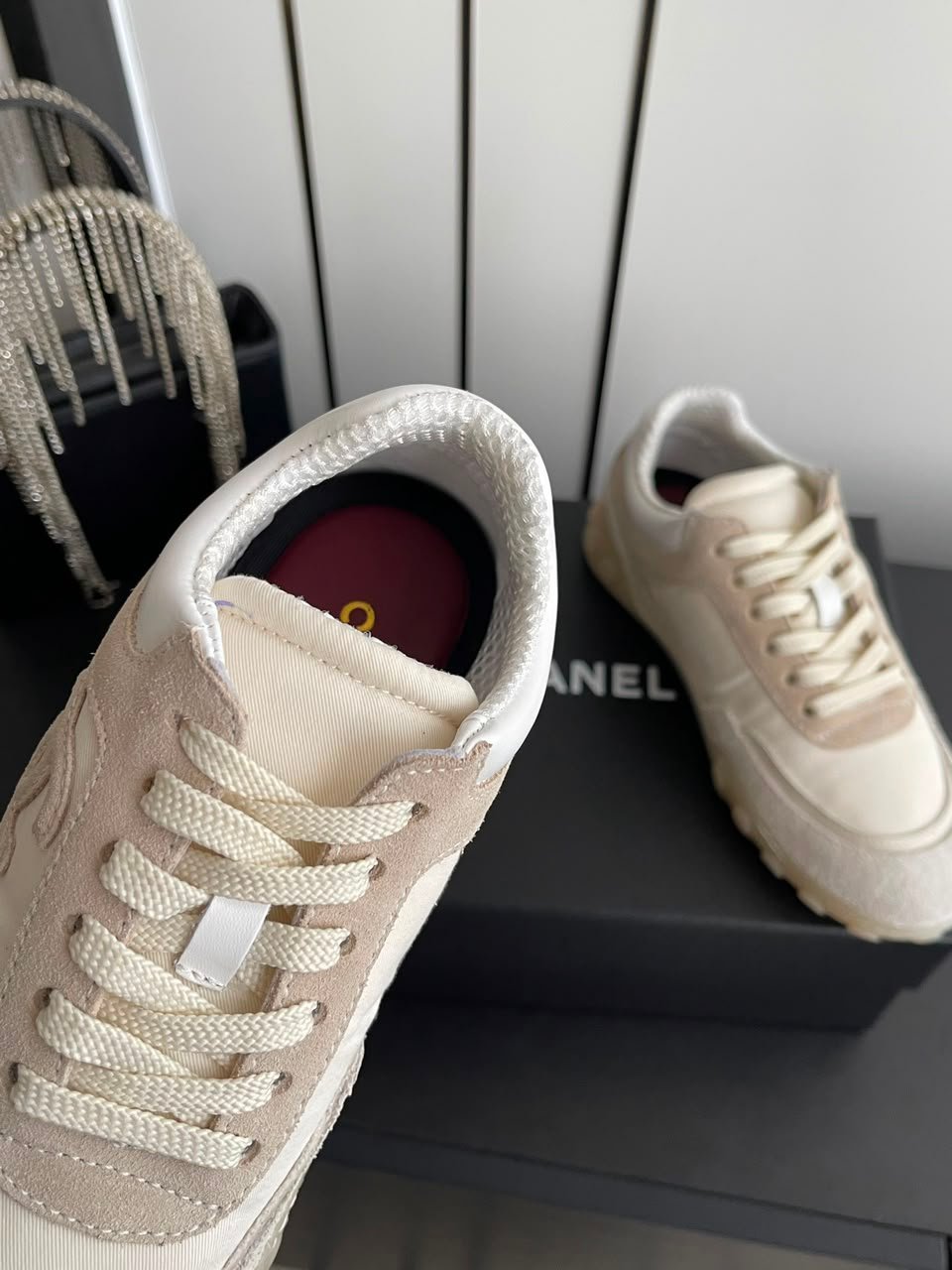 Chanel Sneakers Mixed Fibers, Suede &amp; Leather Ivory G47269 view 5