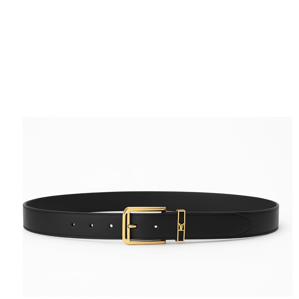 Lv Gold Buckle Leather 35mm Belt For Men