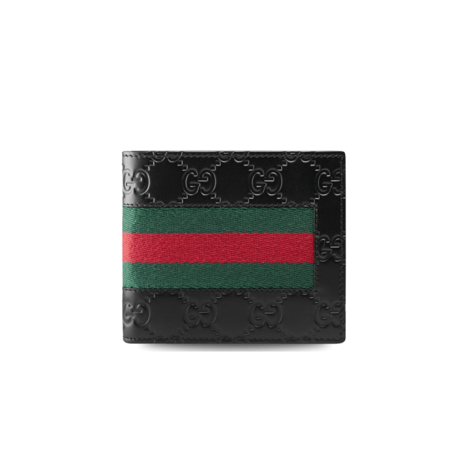 Gucci Signature Web Wallet Black Green and red Web 4.5in/11cm For Men view 2