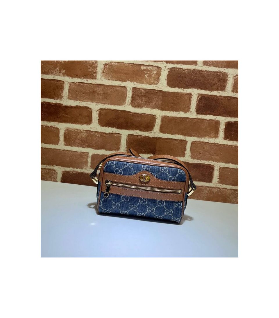 Gucci Mini Ophidia Bag in Eco Washed GG Jacquard Denim 17.5cm view 3