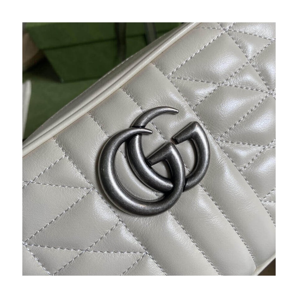 Gucci GG Marmont Small Shoulder Bag White view 9
