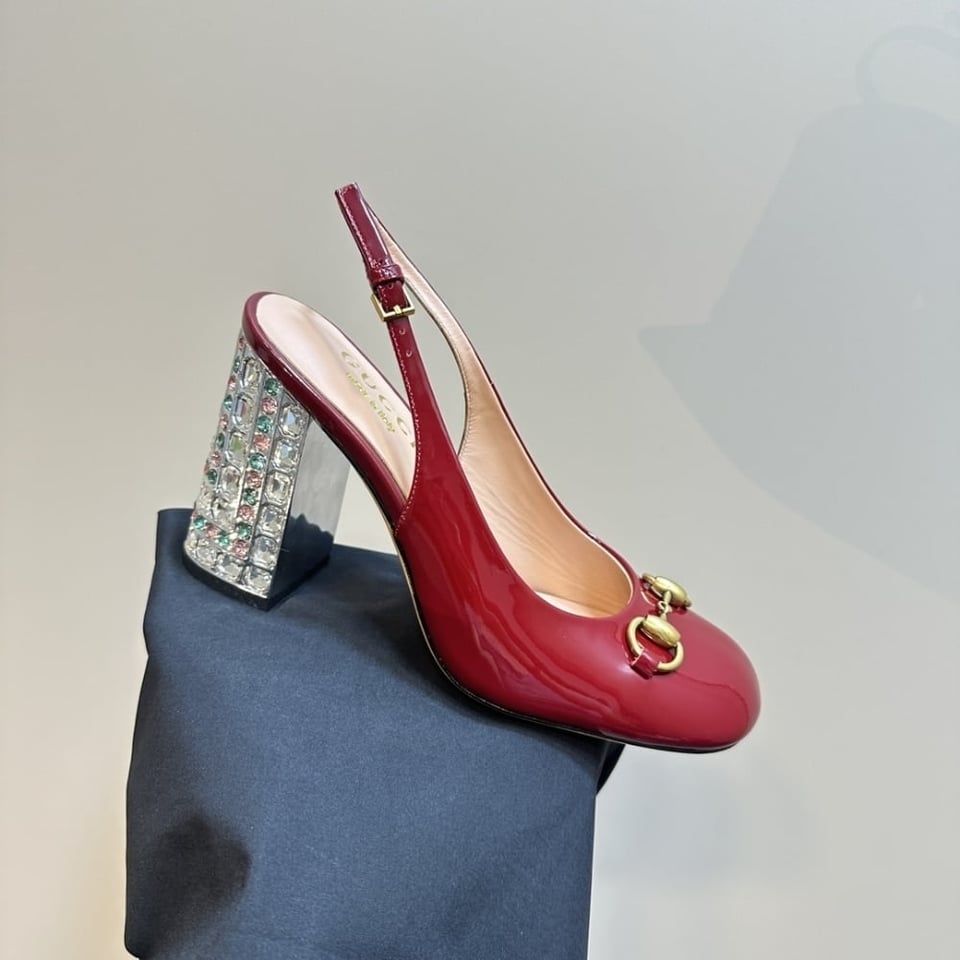 Gucci Women’S Horsebit Pump With Crystals Red view 7