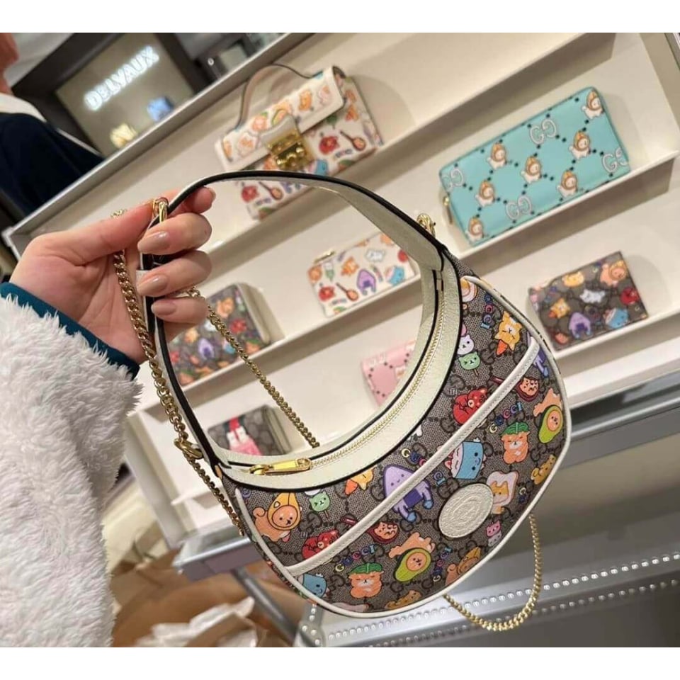 Gucci Half-Moon-Shaped Mini Bag with Interlocking G Animal Print view 6