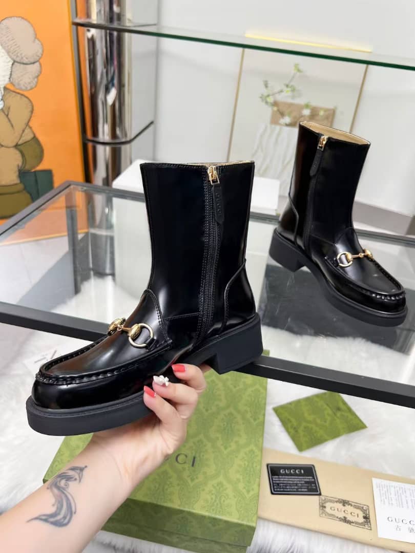 Gucci Women’S Horsebit Boot Black view 7