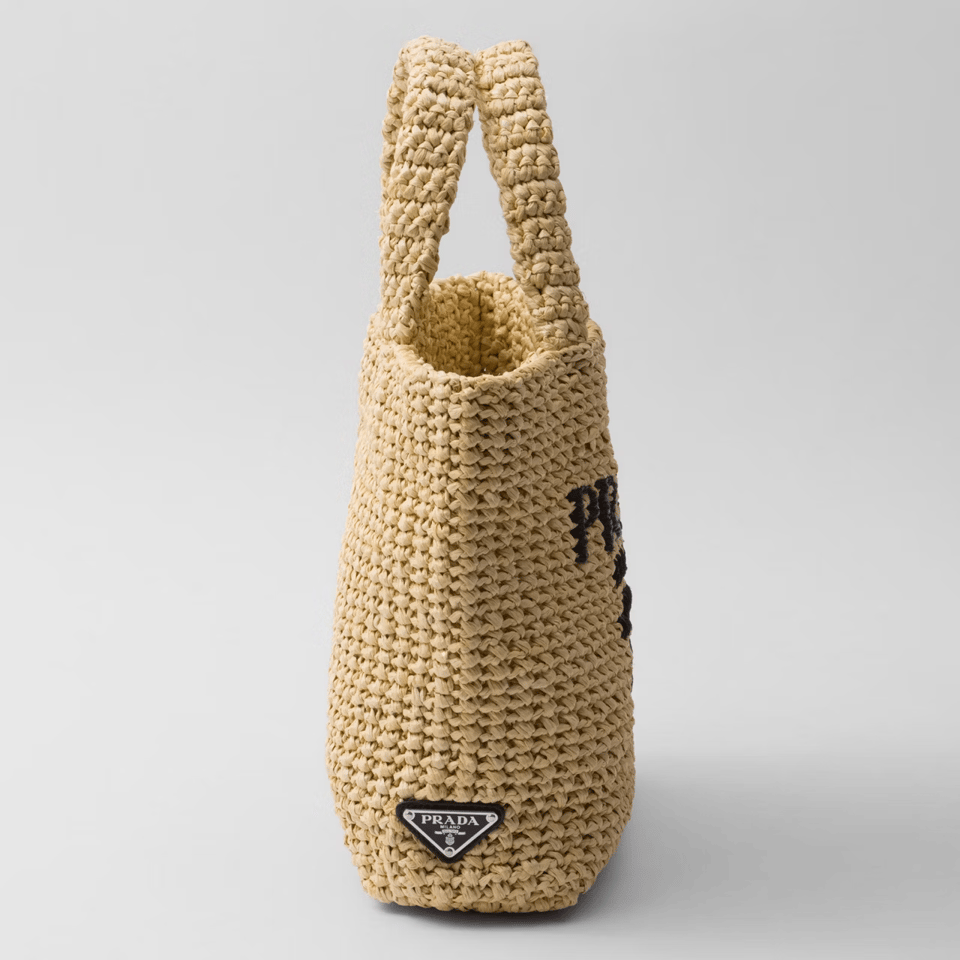 Prada Small Crochet Logo Tote Bag 24cm view 7