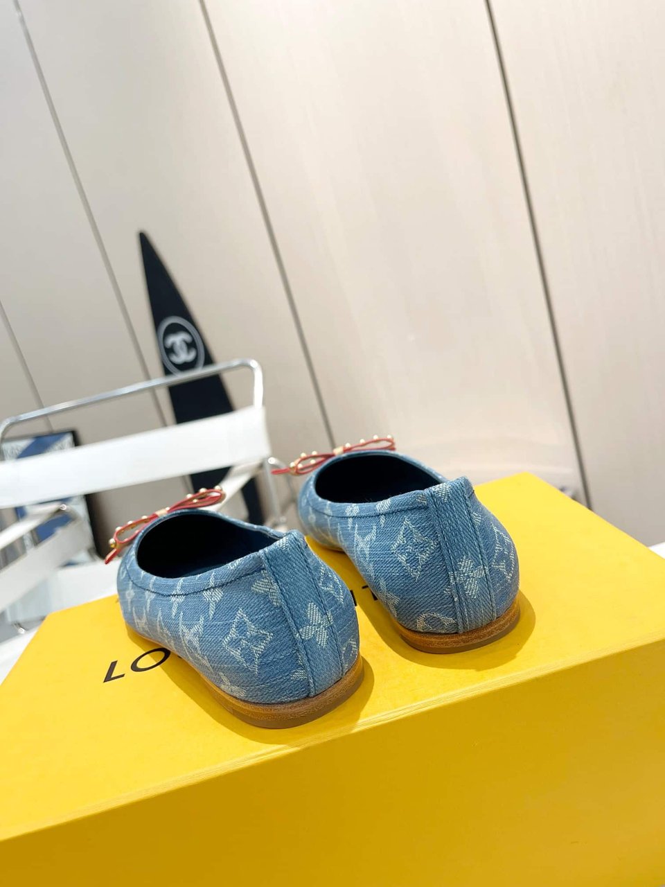 Louis Vuitton Nina Doll Shoes Denim Blue 1Ack91 view 6