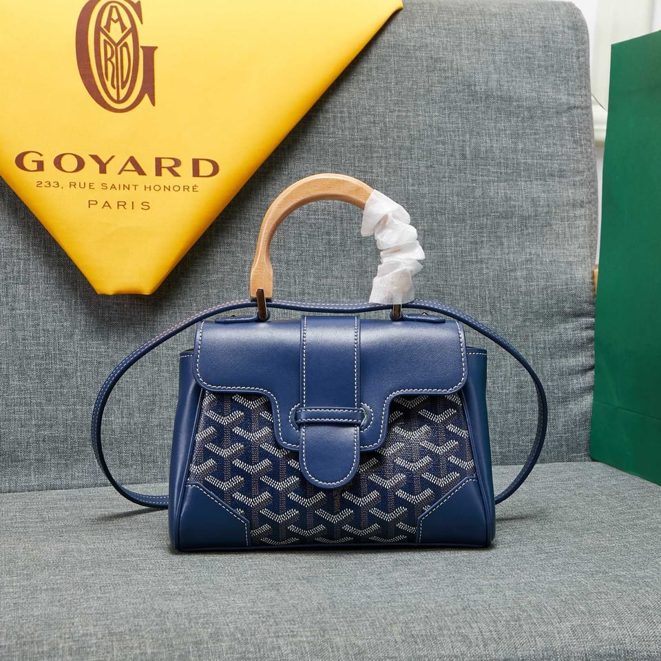 Goyard Saigon Souple Mini Bag Dark Blue Canvas 20cm view 7