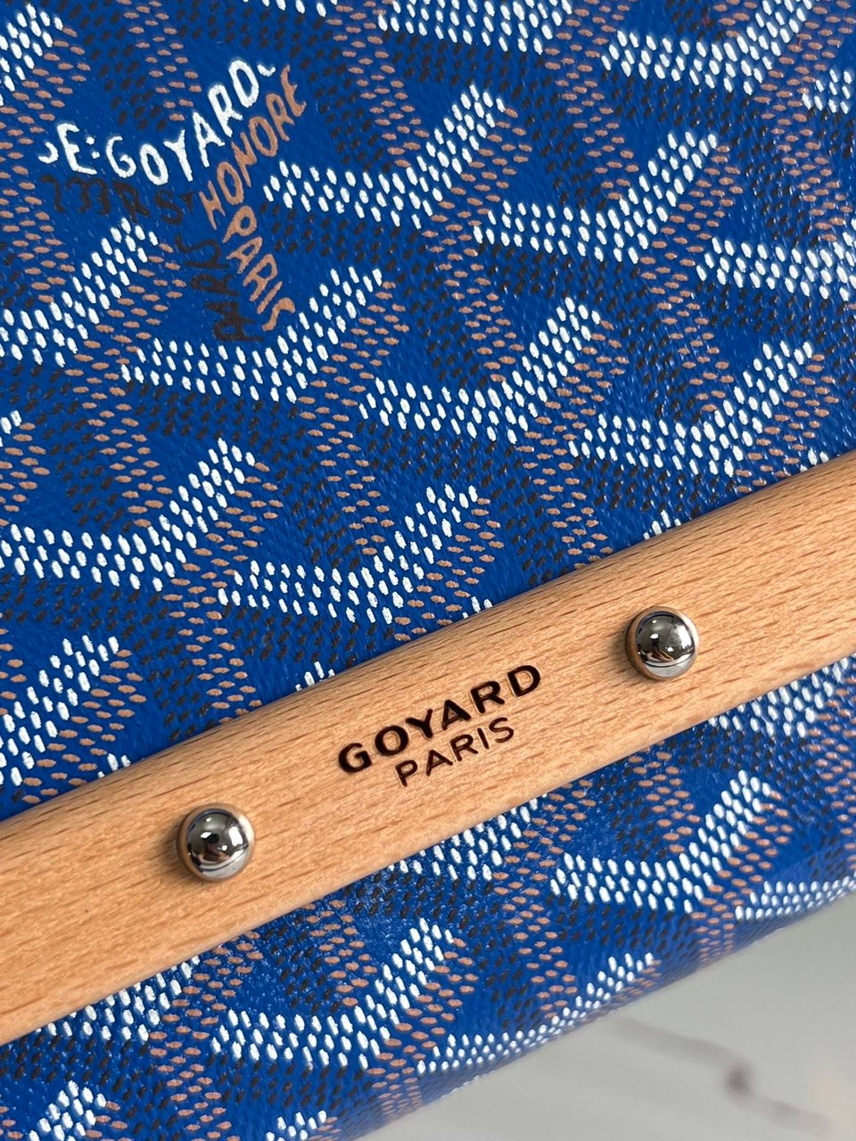 Goyard Monte-Carlo Pm Clutch 25 Cm Sapphire Blue Goyardine Canvas view 10