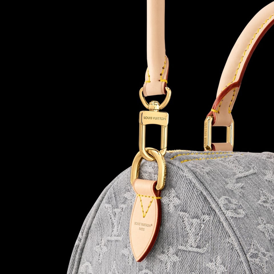 Louis Vuitton LV Speedy Soft 30 Monogram Denim Bag in Grey 30cm/ 11.8 in view 6