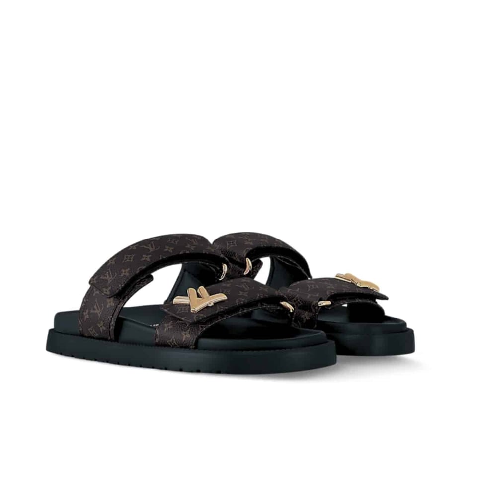 Louis Vuitton Lv Sunset Flat Comfort Mule Black view 2