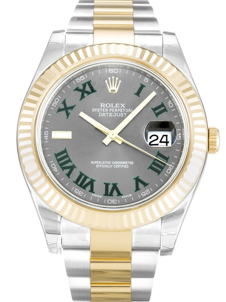 Rolex Datejust II 41mm Grey Dial 116333 “Wimbledon” Oyster view 2