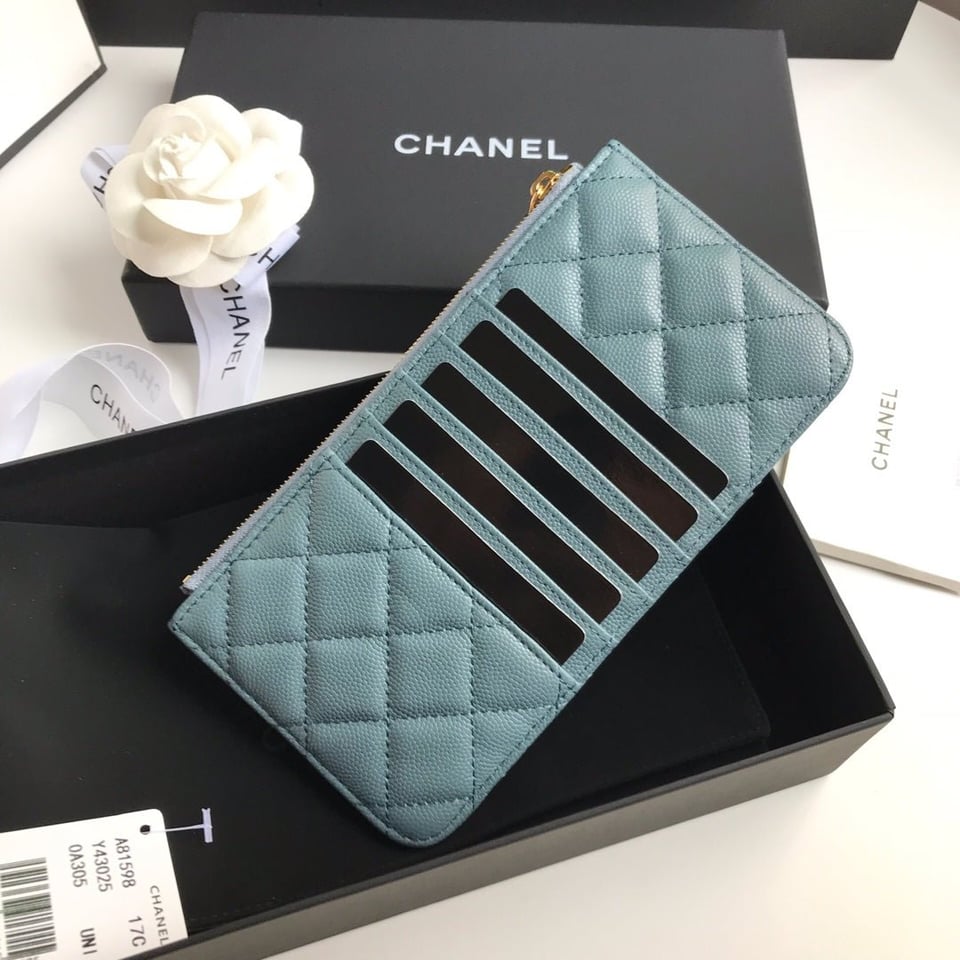 Chanel Mobile Purse 19.5 Sapphire Grained Calfskin Gold Icon view 8