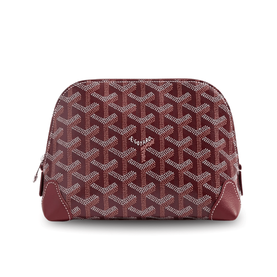 Goyard Vendôme Cosmetic Pouch 17 Cm Wine Red Goyardine Canvas And Calfskin Trim view 2