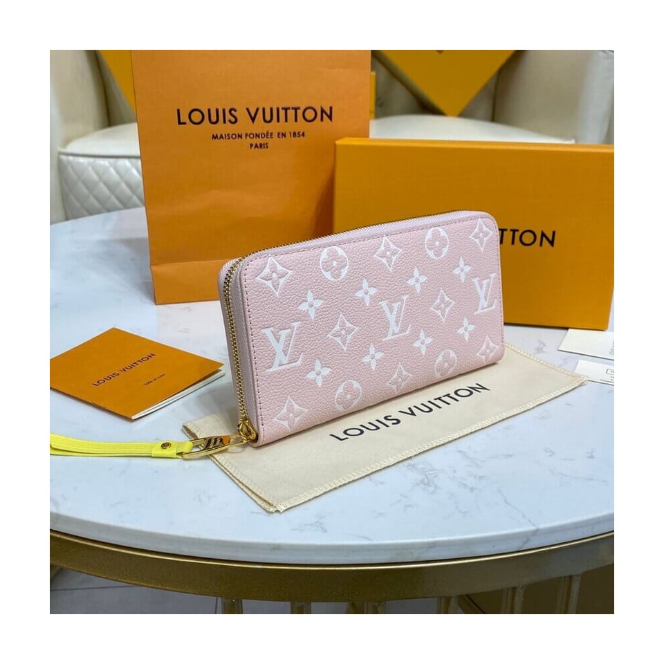 Louis Vuitton Monogram Empreinte Leather Zippy Wallet Pink view 4