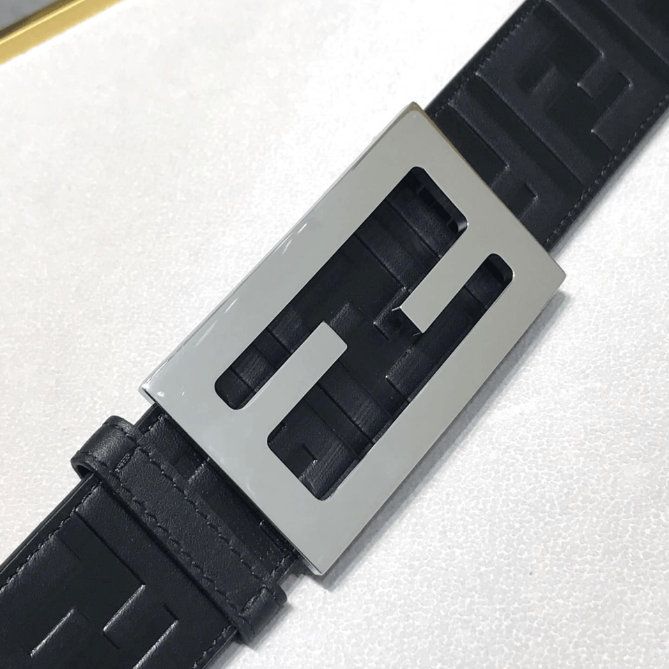 Fendi Silver Embossed 35mm Belt For Men view 8