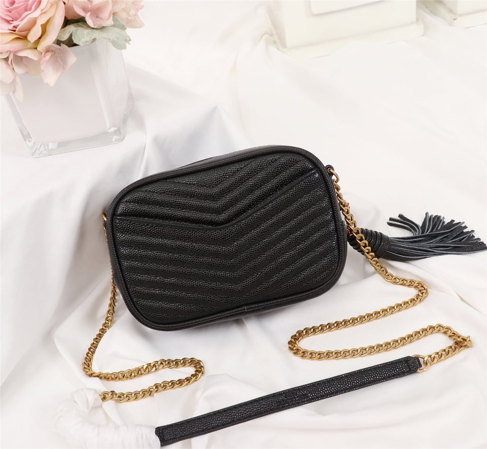 Saint Laurent Lou Camera Bag In Quilted Leather Gold Hardware Black 18Cm view 7