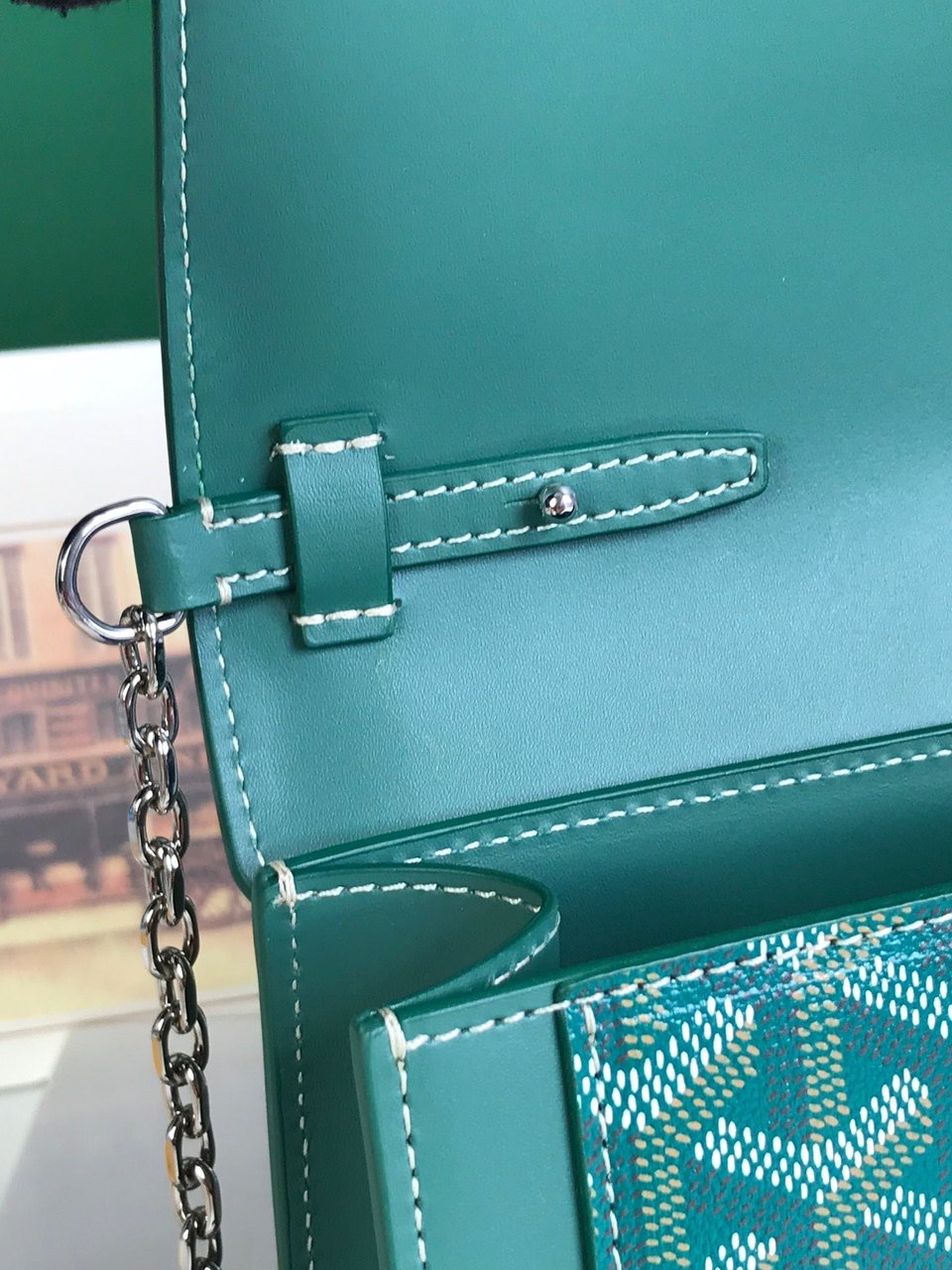 Goyard Duchesse Marie-Caroline Bag 25 Cm Green Goyardine Canvas And Smooth Calfskin view 5