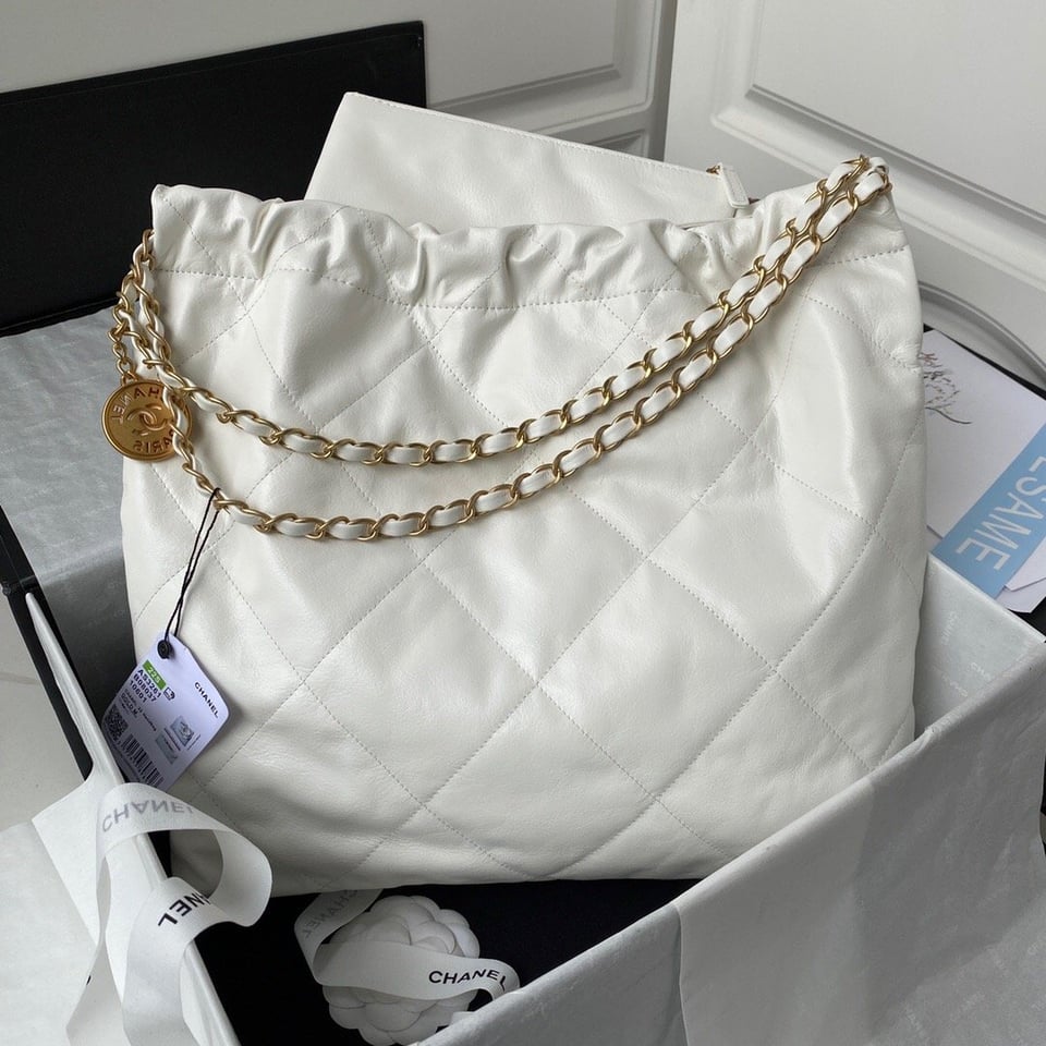 Chanel 22 Handbag White 42Cm As3261 view 11