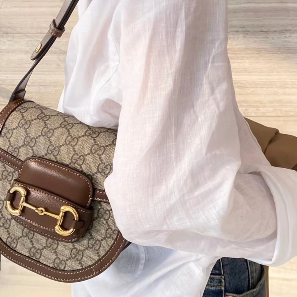 Gucci GG Supreme Horsebit 1955 Mini Rounded Bag view 7