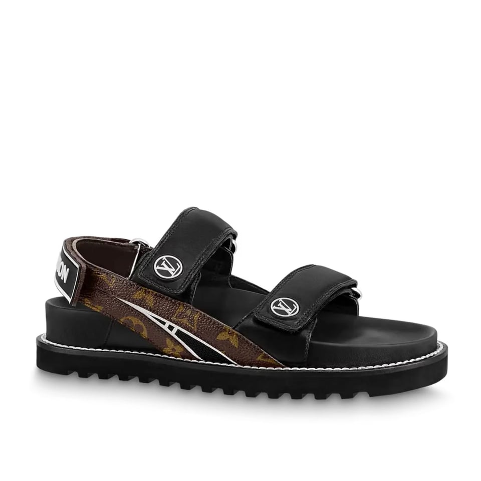 Louis Vuitton Paseo Flat Comfort Sandals Black 1Ab0Xt view 2