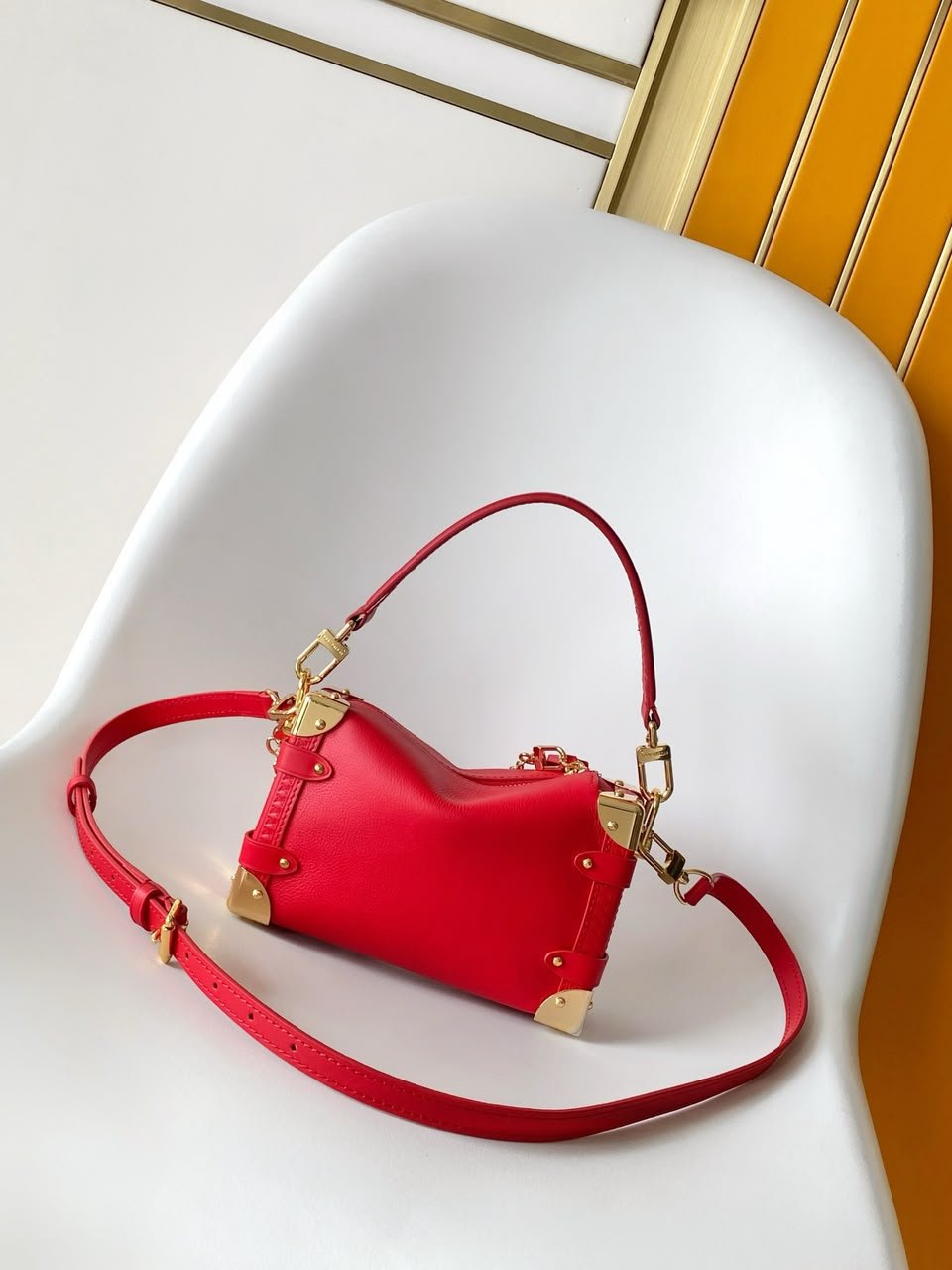 Louis Vuitton PM Side Trunk Bag Sari Red 19cm M28333 view 3