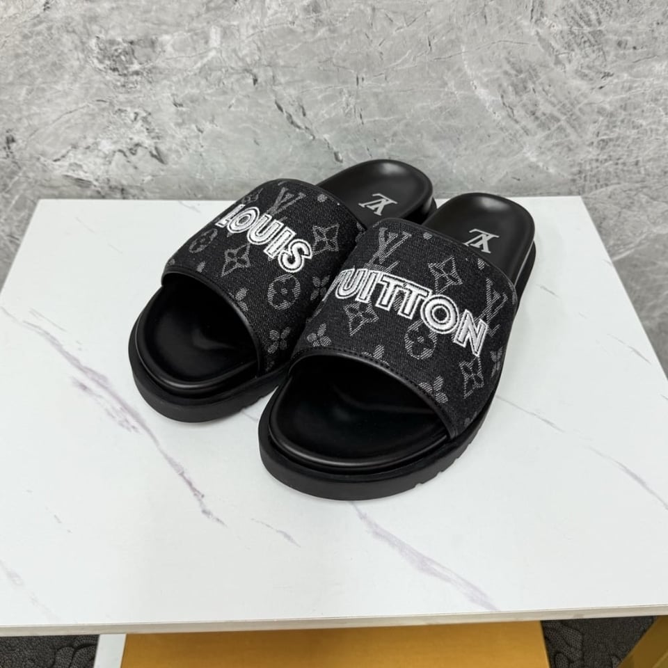 Louis Vuitton Miami Mule Denim Black view 3