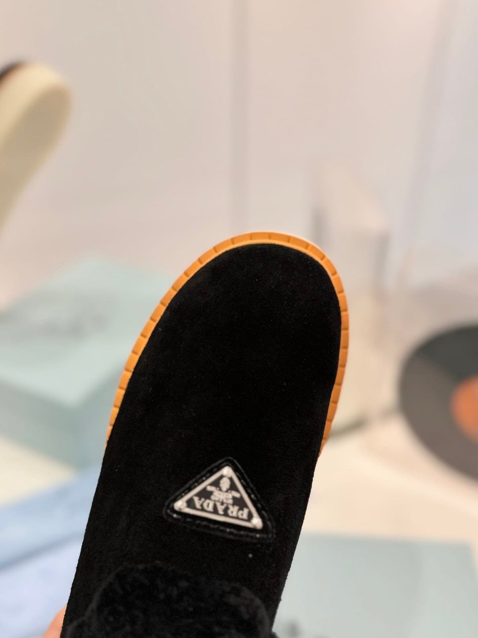 Prada Suede Mules Black view 7