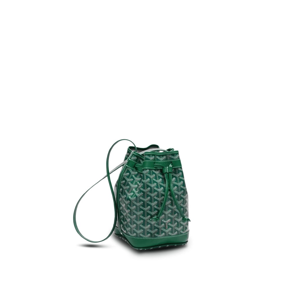 Goyard Petit Flot Bucket Bag 22 Cm Green Goyardine Canvas And Lambskin Trim view 2