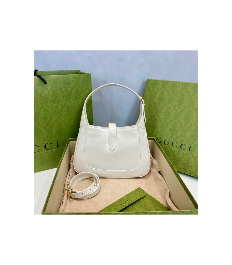Gucci Jackie 1961 Small Hobo Bag In White Leather 27.5cm view 12