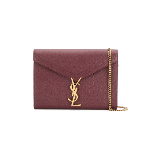 Saint Laurent Cassandra Chain Crossbody Bag Wine Red view 2