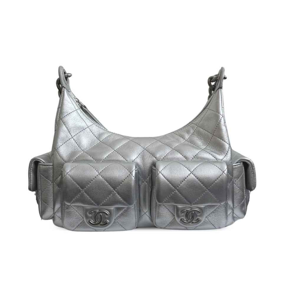 Chanel 25C Hobo Bag Silver Spring/Summer 2025 Collection 32cm/12.2cm view 2