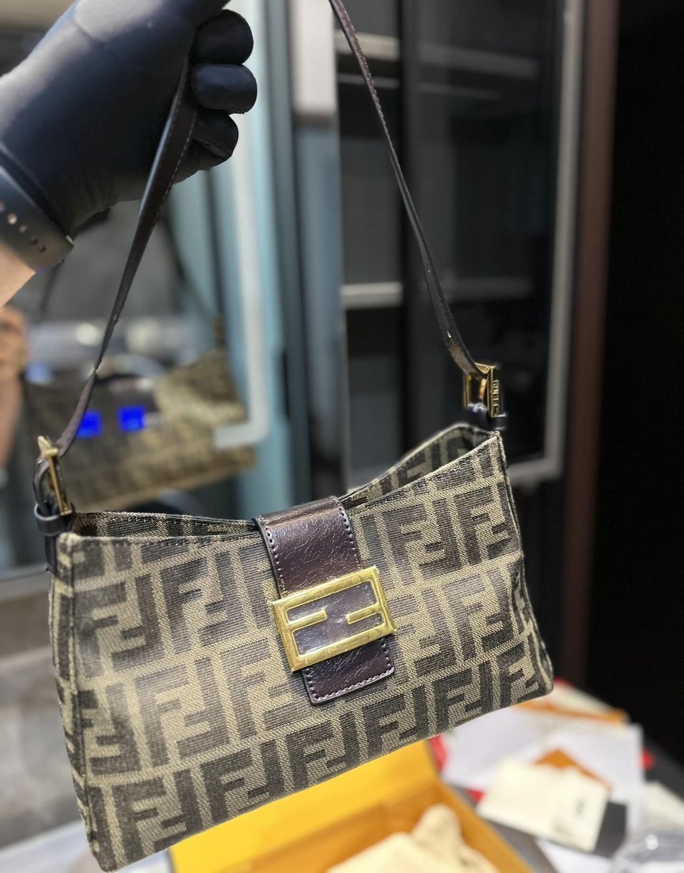 Fendi Zucca Handbag Brown 24Cm view 5