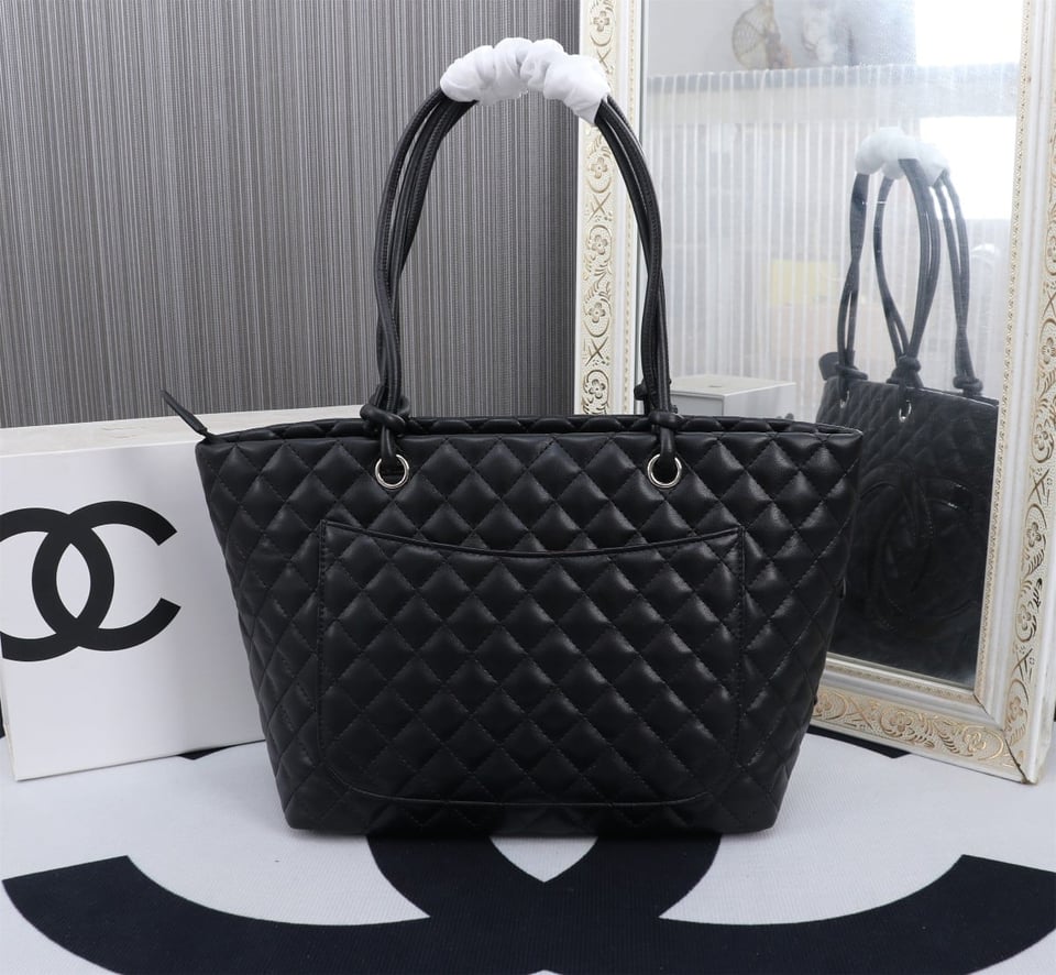 Chanel Calfskin Quilted Large Cambon Tote Black 41Cm/16in view 10