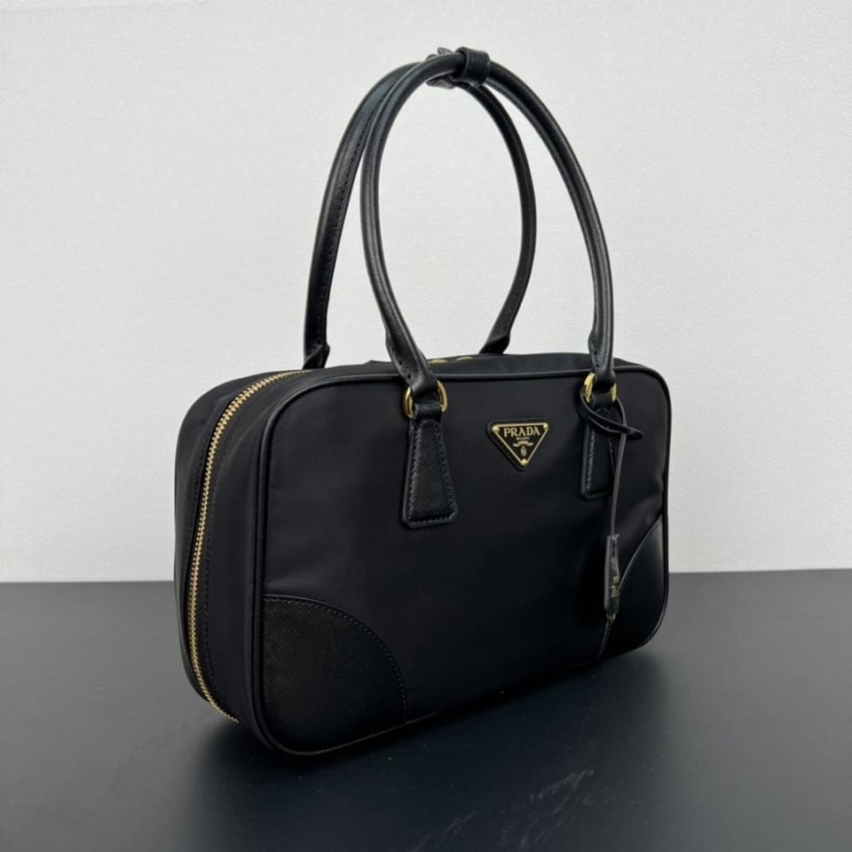 Prada Re Edition 1978 Medium Re Nylon And Saffiano Two Handle Bag Black 30Cm view 4