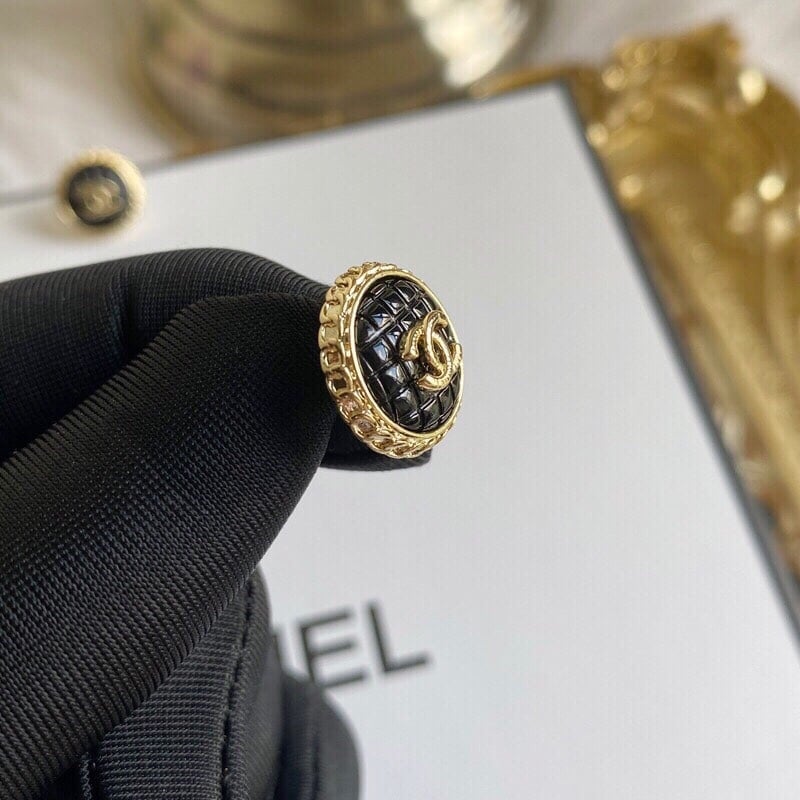 Chanel Button Earrings view 3