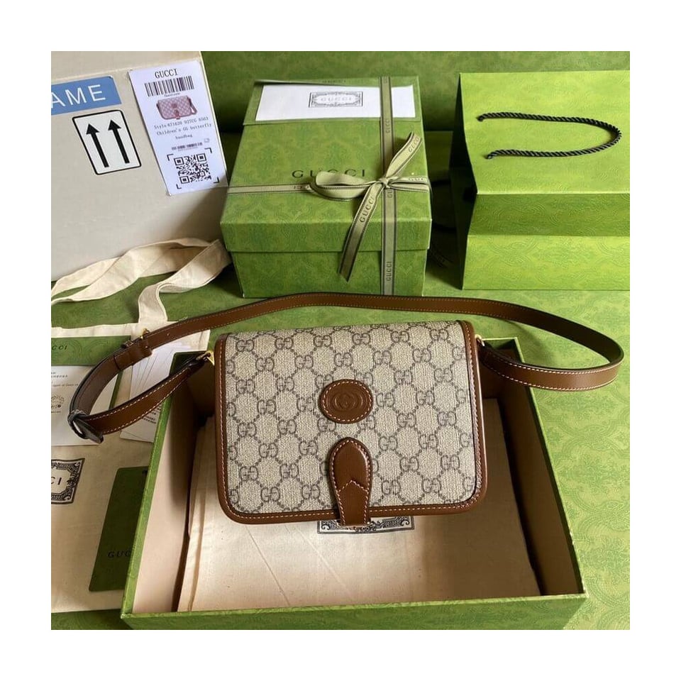 Gucci Mini Shoulder Bag with Interlocking G in GG Supreme view 7