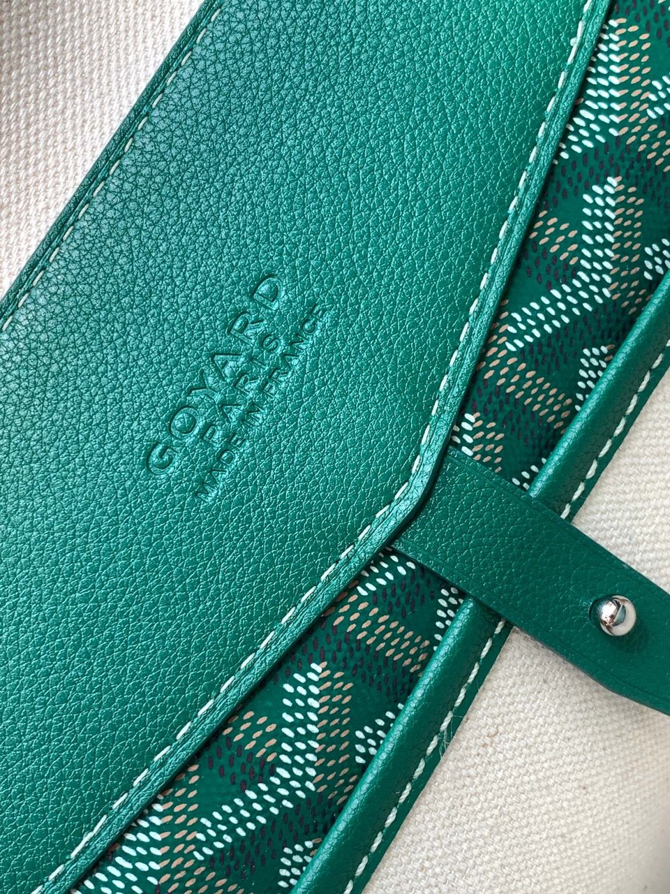 Goyard Cisalpin Document Case 39 Cm Green Goyardine Canvas And Calfskin view 4