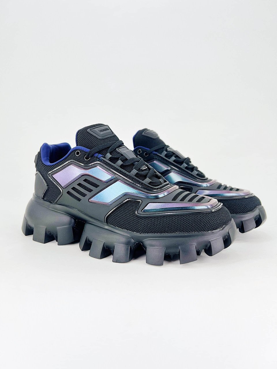 Prada Cloudbust Thunder Low Top Sneakers In Fabric Iridescent view 3