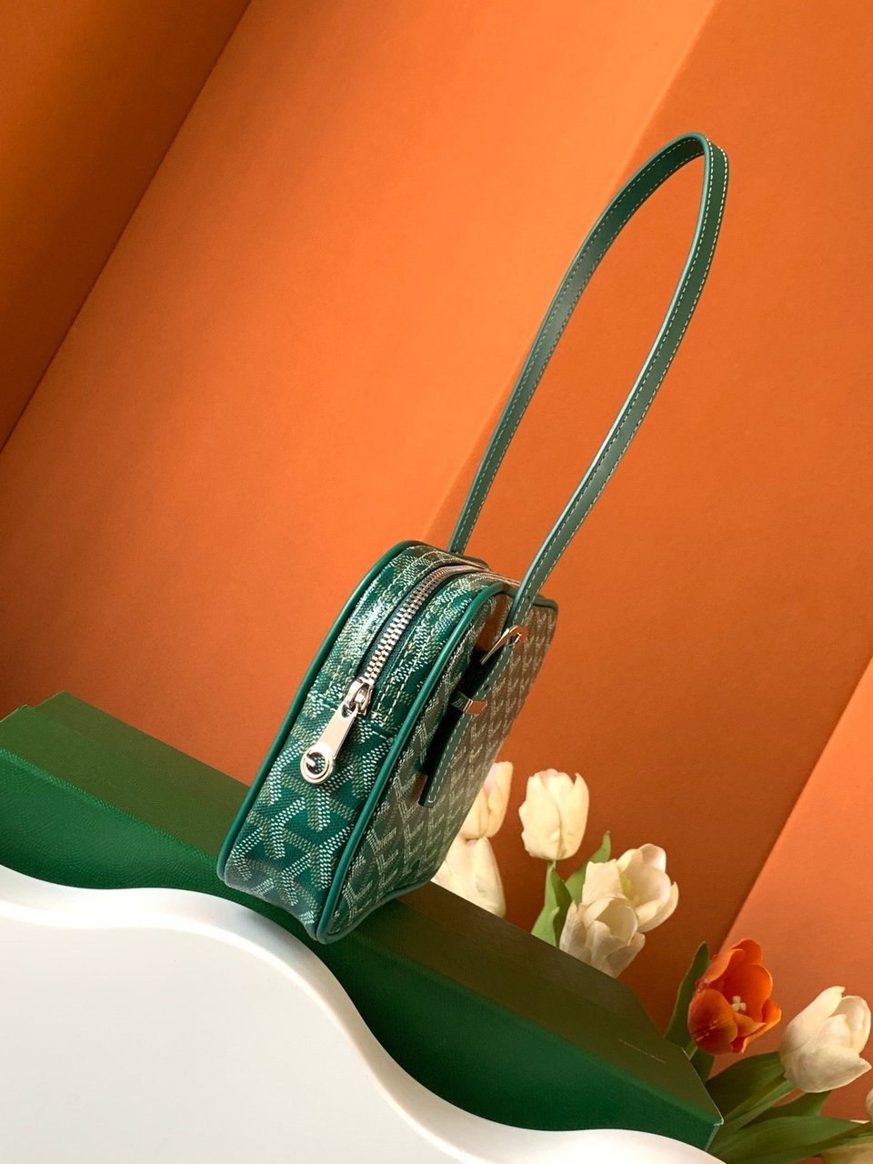 Goyard Yona Bag Coated MM 21Cm Green Canvas view 5