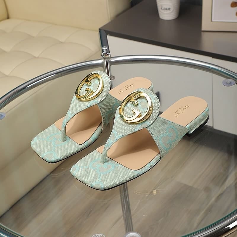 Gucci Women’S Gucci Blondie Thong Canvas Sandal Mint view 9