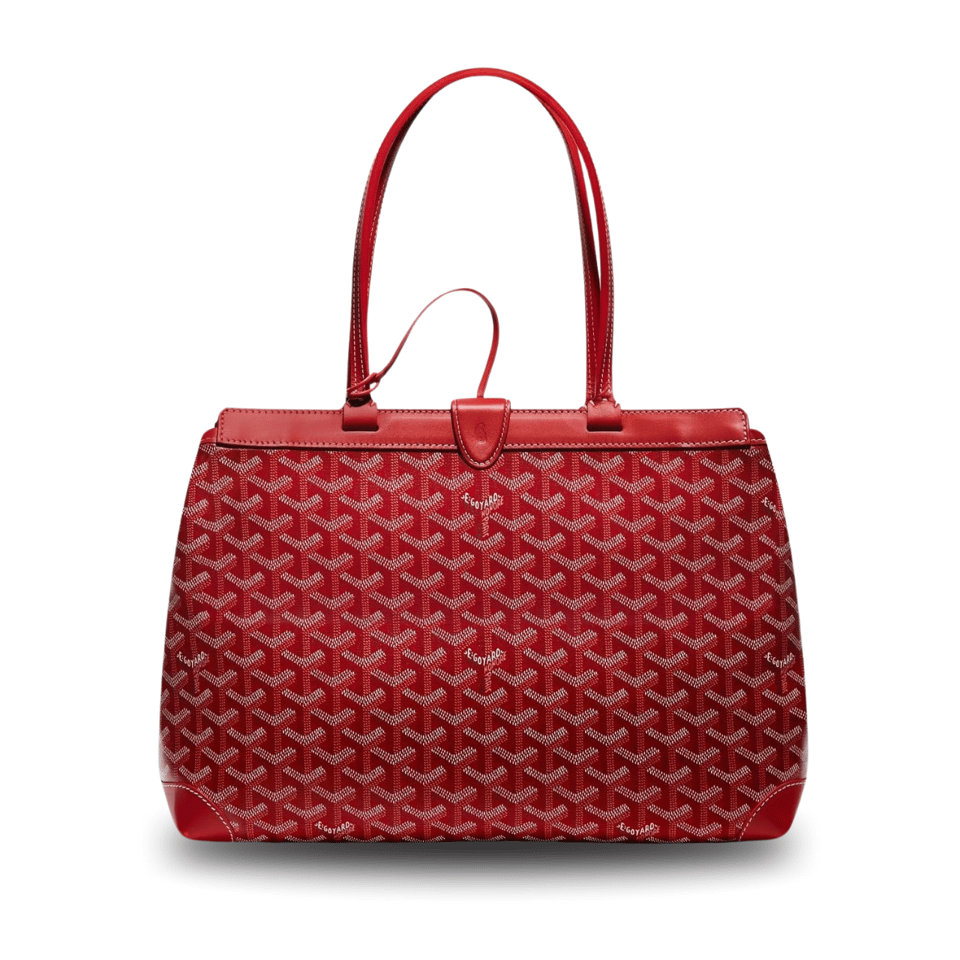 Goyard Bellechasse Biaude Pm Bag 36cm Classic Red Goyardine Canvas And Calfskin Trim